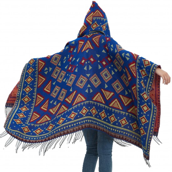 Amazon's popular new hooded cape for foreign trade, jacquard women's tassel shawls for spring, autumn and winter travel in Europe and America Amazon's popular new hooded cape for foreign trade, jacquard women's tassel shawls for spring, autumn and winter travel in Europe and America