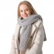 Cross-border bestseller winter solid color acrylic knitted woolen scarves for men and women couples, customizable with embroidered logos Cross-border bestseller winter solid color acrylic knitted woolen scarves for men and women couples, customizable with embroidered logos