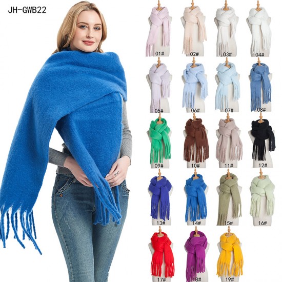 Wholesale of new thickened shawls for autumn and winter in Korean style, woven long-flow Suzhou solid color scarves, customized by Tonglu factory Wholesale of new thickened shawls for autumn and winter in Korean style, woven long-flow Suzhou solid color scarves, customized by Tonglu factory