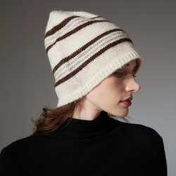 Amazon's 2025 new autumn and winter striped wool knitted hats for men and women in Europe and America