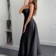 Diyun Cross-border Casual Vacation Mini Halter Slimming Long Dress for Women's wear Spring/Summer 2025 Amazon Independent Store