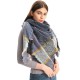 Factory direct supply of cross-border popular and in-stock new European and American scarves, large checkered triangular shawls and scarves for spring, autumn and winter Factory direct supply of cross-border popular and in-stock new European and American scarves, large checkered triangular shawls and scarves for spring, autumn and winter