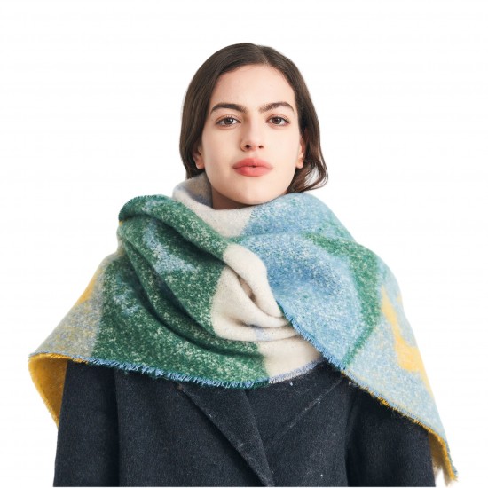 Cross-border Amazon bestseller, new autumn and winter collection of European and American jacquard four-leaf flower scarves with loop yarn imitation mohair Cross-border Amazon bestseller, new autumn and winter collection of European and American jacquard four-leaf flower scarves with loop yarn imitation mohair
