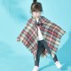 Direct supply from the manufacturer: Amazon's popular new autumn and winter European and American children's horn-buttoned checkered cape shawls
