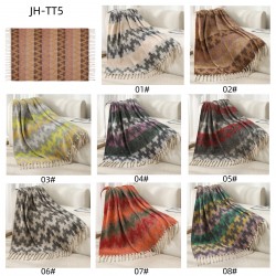 Amazon Blanket 2025 New style European and American autumn and winter loop yarn imitation mohair thickened large shawl jacquard blanket