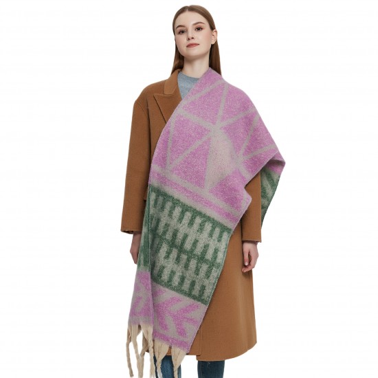 Amazon's hot 2025 new export shawl: Thickened looped tulle and thick tassel leaf scarf for autumn and winter in Europe and America Amazon's hot 2025 new export shawl: Thickened looped tulle and thick tassel leaf scarf for autumn and winter in Europe and America