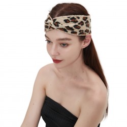 The latest camel-colored bow leopard print headband for spring, autumn and winter in Europe and America, a popular cross-border Amazon export product