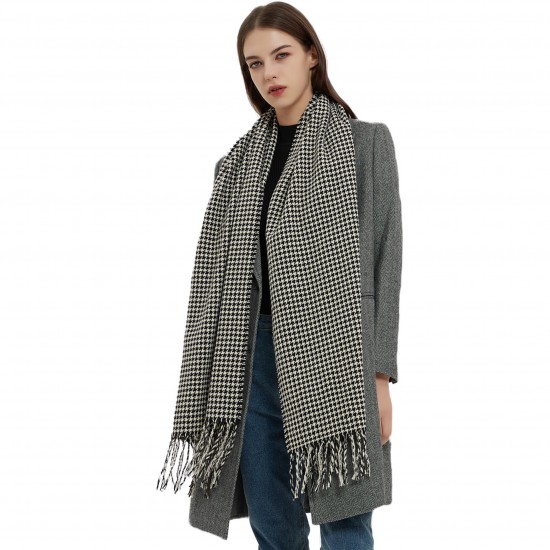 Factory direct supply of new cross-border export women's scarves, European and American autumn and winter small checkered tassel scarves and shawls Factory direct supply of new cross-border export women's scarves, European and American autumn and winter small checkered tassel scarves and shawls