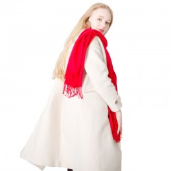 Wholesale manufacturer of cross-border New Year's Eve red scarves, European and American autumn and winter Christmas tassel solid color red scarves