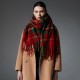 Amazon's popular cross-border export European and American autumn and winter Christmas red and green checkered tassel scarf and shawl manufacturer Amazon's popular cross-border export European and American autumn and winter Christmas red and green checkered tassel scarf and shawl manufacturer