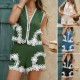 Diyun 2025 Spring/Summer Cross-border European and American Casual Bohemian Vacation color-blocking Vest and short Pants 2-piece Set for women