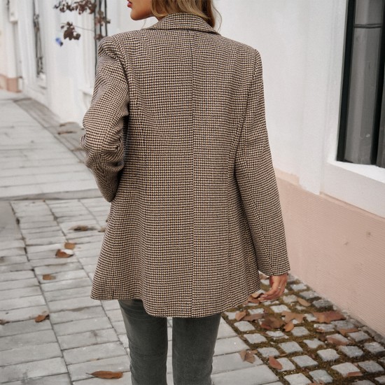 Diyun Cross-border 2024 Autumn/Winter Amazon European and American women's outerwear, elegant commuting color contrasting lapel button-up small suit