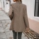 Diyun Cross-border 2024 Autumn/Winter Amazon European and American women's outerwear, elegant commuting color contrasting lapel button-up small suit