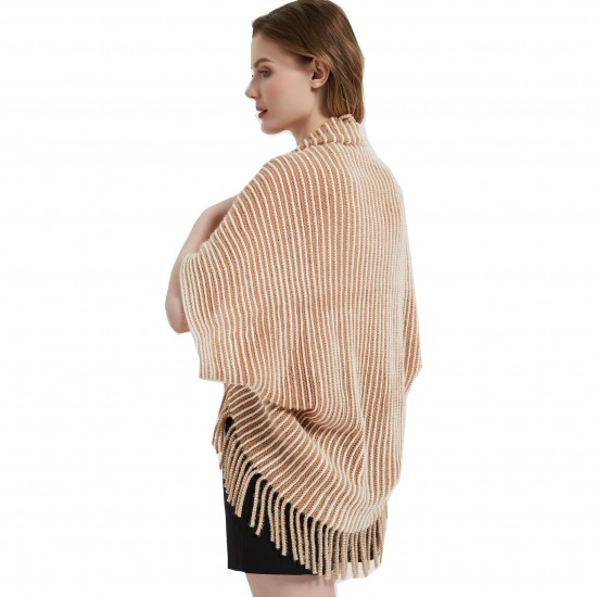 Wholesale manufacturer of new spring, autumn and winter striped knitted cardigan tassel shawls for foreign trade in Europe and America Wholesale manufacturer of new spring, autumn and winter striped knitted cardigan tassel shawls for foreign trade in Europe and America