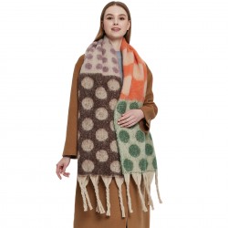 New thickened scarf, loop yarn, thick tassel, jacquard and large polka dot scarf and shawl for foreign trade in Europe and America in autumn and winter
