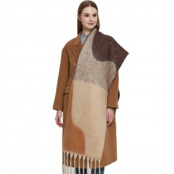 New cross-border thickened shawl for foreign trade, European and American autumn and winter, loop yarn thick jacquard geometric scarf in stock manufacturer