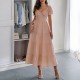 Diyun Cross-border European and American casual vacation style puffed-sleeve long dress women's clothing 2025 Summer Independent store on Amazon