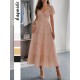 Diyun Cross-border European and American Casual Vacation waistband A-line long dress women's clothing 2025 Summer Independent Store on Amazon
