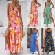 Diyun Cross-border Dress Amazon Spring/Summer 2024 Foreign Trade Casual Vacation Printed halter Floral dress