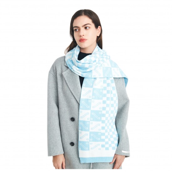 New autumn and winter woolen scarves for foreign trade, Korean-style acrylic knitted checkered scarves for male and female student couples New autumn and winter woolen scarves for foreign trade, Korean-style acrylic knitted checkered scarves for male and female student couples