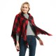 Direct supply from the original manufacturer for export, European and American style spring, autumn and winter lapel horn-buttoned checkered cape shawls