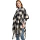 Amazon export European and American autumn and winter black checkered loop yarn imitation mohair thickened tassel shawl custom manufacturer Amazon export European and American autumn and winter black checkered loop yarn imitation mohair thickened tassel shawl custom manufacturer