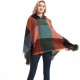 New large-checked women's pullover capes, hooded cloaks and shawls for spring, autumn and winter, directly supplied by the factory for export to Europe and America New large-checked women's pullover capes, hooded cloaks and shawls for spring, autumn and winter, directly supplied by the factory for export to Europe and America