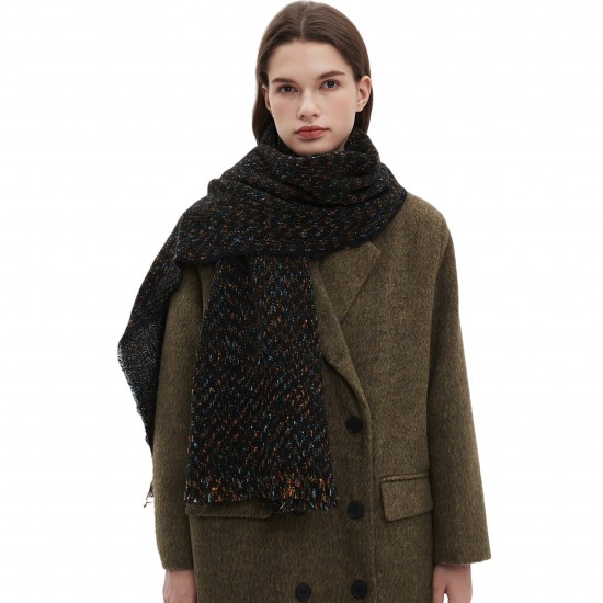 Factory direct supply for cross-border trade 2025 new style European and American autumn and winter short bristle solid color floral scarf shawl Factory direct supply for cross-border trade 2025 new style European and American autumn and winter short bristle solid color floral scarf shawl