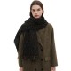 Factory direct supply for cross-border trade 2025 new style European and American autumn and winter short bristle solid color floral scarf shawl Factory direct supply for cross-border trade 2025 new style European and American autumn and winter short bristle solid color floral scarf shawl
