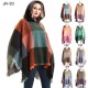 New large-checked women's pullover capes, hooded cloaks and shawls for spring, autumn and winter, directly supplied by the factory for export to Europe and America New large-checked women's pullover capes, hooded cloaks and shawls for spring, autumn and winter, directly supplied by the factory for export to Europe and America