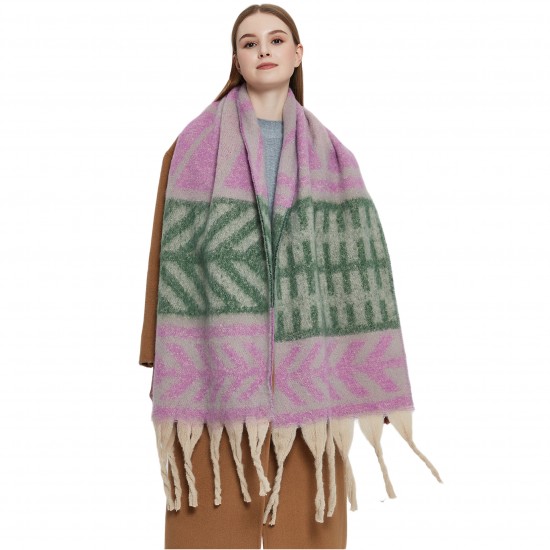 Amazon's hot 2025 new export shawl: Thickened looped tulle and thick tassel leaf scarf for autumn and winter in Europe and America Amazon's hot 2025 new export shawl: Thickened looped tulle and thick tassel leaf scarf for autumn and winter in Europe and America