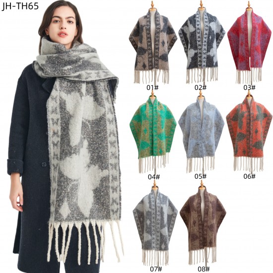 Amazon's best-selling scarf for export to Europe and America in autumn and winter, thickened imitation horsehair loop gauze butterfly jacquard scarf Amazon's best-selling scarf for export to Europe and America in autumn and winter, thickened imitation horsehair loop gauze butterfly jacquard scarf
