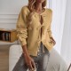 Diyun Cross-border 2024 Autumn/Winter Amazon European and American top Women's casual loose cardigan Tie solid color sweater