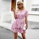 Diyun European and American women's dress 2023 Spring/Summer European and American cross-border Amazon strappy solid color A-line skirt short skirt Diyun European and American women's dress 2023 Spring/Summer European and American cross-border Amazon strappy solid color A-line skirt short skirt