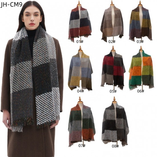 Wholesale manufacturer of Amazon's popular new styles of large checkered scarves and shawls for men and women in autumn and winter in Europe and America Wholesale manufacturer of Amazon's popular new styles of large checkered scarves and shawls for men and women in autumn and winter in Europe and America