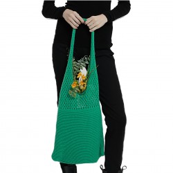 Korean-style laid-back and versatile candy solid color knitted single-shoulder handbag, large-capacity student hand-held shopping bag available for customization