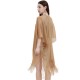 Cross-border hot foreign trade European and American new style cuff gold and silver thread tassel cape for women solid color summer transparent thin shawl Cross-border hot foreign trade European and American new style cuff gold and silver thread tassel cape for women solid color summer transparent thin shawl