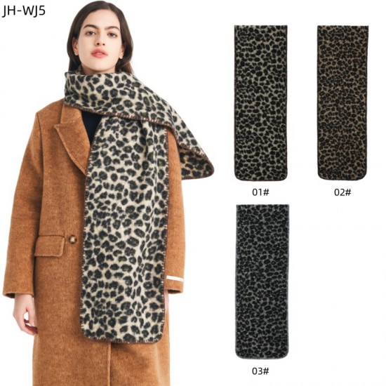 Factory direct supply of Amazon's best-selling scarves with a high-end feel, new autumn and winter circular yarn leopard print scarves for export to Europe and America