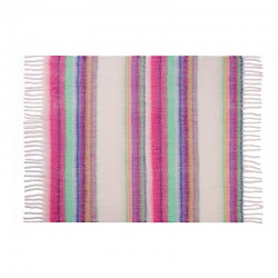 Foreign trade European and American autumn and winter hoop yarn imitation mohair thickened striped large shawl cover blanket manufacturer