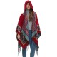 New cross-border trade shawl, European and American spring, autumn and winter cape, ethnic style, heart-shaped red tassel hooded cape New cross-border trade shawl, European and American spring, autumn and winter cape, ethnic style, heart-shaped red tassel hooded cape
