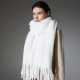 European and American winter loop yarn imitation mohair white flow suge scarf and shawl manufacturer in stock for customization European and American winter loop yarn imitation mohair white flow suge scarf and shawl manufacturer in stock for customization