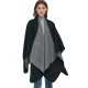 Amazon's popular export European and American autumn and winter solid color imitation cashmere double-sided black and gray split shawl manufacturer