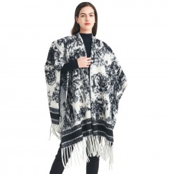 Wholesale of jacquard double-sided tassel shawls for women in spring, autumn and winter, directly supplied by the manufacturer to Amazon