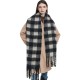 Customized LOGO for European and American autumn and winter loop yarn imitation mohair thick beard black rice checkered scarf manufacturers Customized LOGO for European and American autumn and winter loop yarn imitation mohair thick beard black rice checkered scarf manufacturers