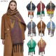 New thick beard shawl for foreign trade, European and American autumn and winter, thickened loop yarn, wavy pattern large jacquard thick tassel scarf