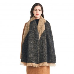Wholesale of new European and American autumn and winter style circle jacquard color-blocked tassel scarves and thickened shawls for women