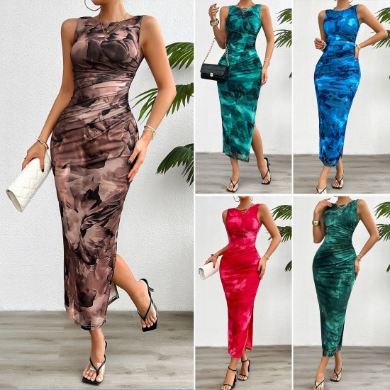 Diyun Foreign Trade Women's Clothing Cross-border Amazon Independent Station 2024 Spring/Summer Stylish, Slimming sleeveless mesh dress Diyun Foreign Trade Women's Clothing Cross-border Amazon Independent Station 2024 Spring/Summer Stylish, Slimming sleeveless mesh dress