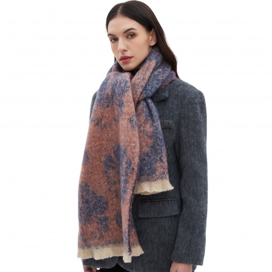 Wholesale of new jacquard short beard flower scarves for men and women in autumn and winter, popular cross-border export products from Europe and America Wholesale of new jacquard short beard flower scarves for men and women in autumn and winter, popular cross-border export products from Europe and America