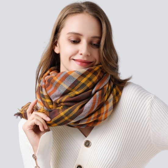 Amazon's best-selling cross-border quality products for export to Europe and America in autumn and winter, 48-piece checked square scarves, shawls and shawls wholesale manufacturer Amazon's best-selling cross-border quality products for export to Europe and America in autumn and winter, 48-piece checked square scarves, shawls and shawls wholesale manufacturer