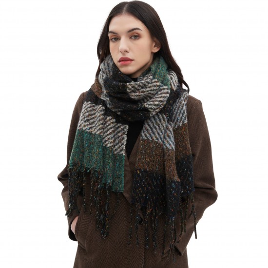 Factory direct supply of 2025 new cross-border export European and American autumn and winter men's and women's scarves, striped tassel scarves and shawls Factory direct supply of 2025 new cross-border export European and American autumn and winter men's and women's scarves, striped tassel scarves and shawls